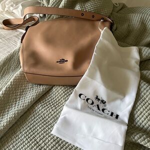 Coach Tan Leather Shoulder Bag with Gold Hardware. Perfect condition; no marks
